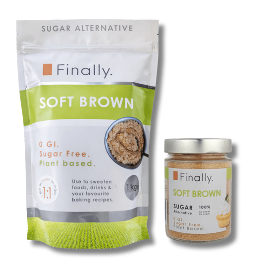 Packaging of Finally Soft Brown sugar alternative on a white background